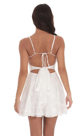 Fit and Flare Dress in Floral White